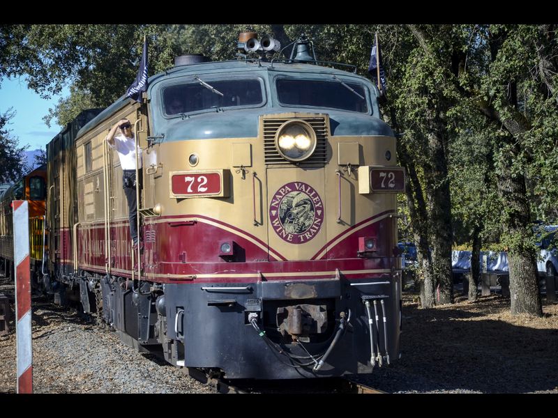 Napa Valley Wine Train on tracks